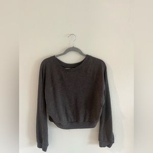gray cropped sleep shirt
